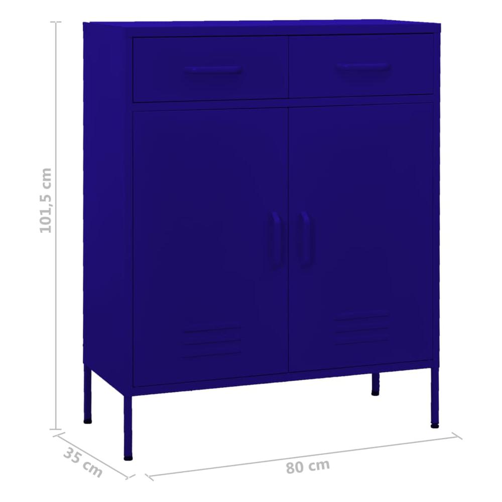 vidaXL Storage Cabinet Navy Blue 31.5"x13.8"x40" Steel, 336154. Picture 10