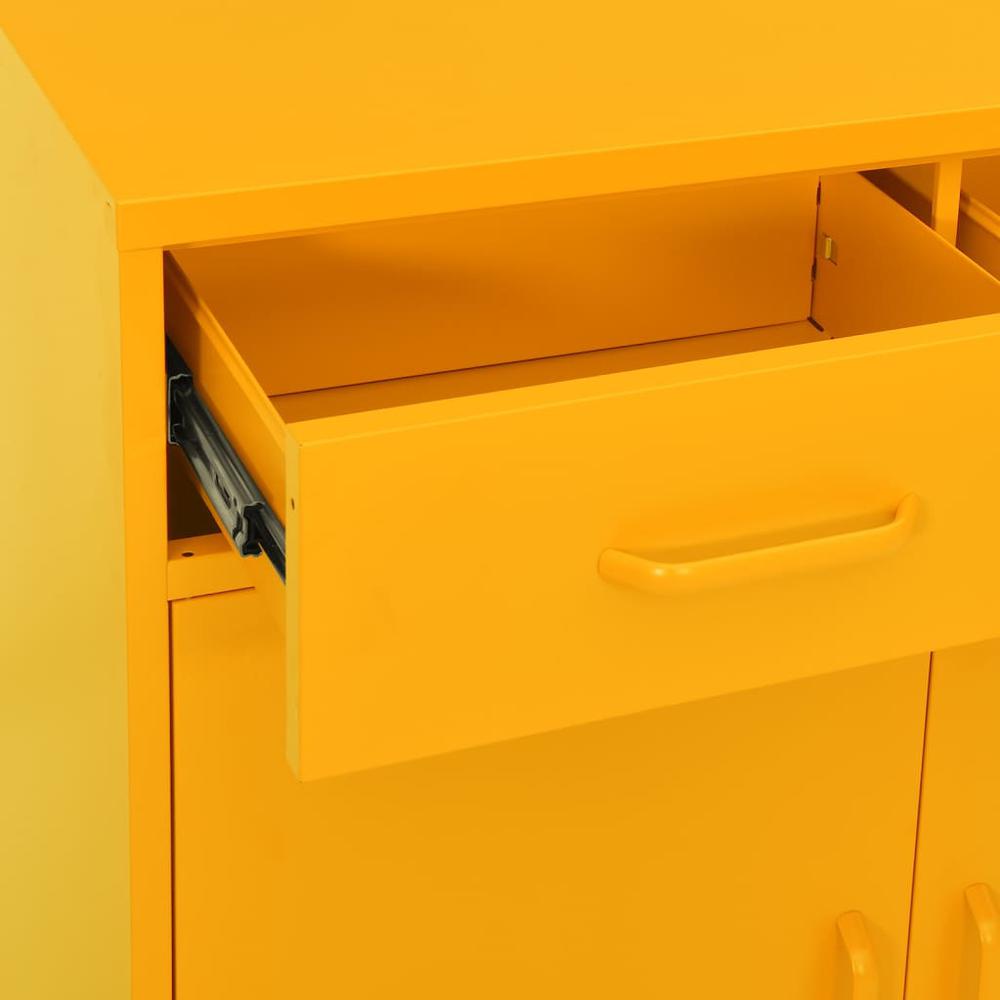 vidaXL Storage Cabinet Mustard Yellow 31.5"x13.8"x40" Steel, 336155. Picture 6