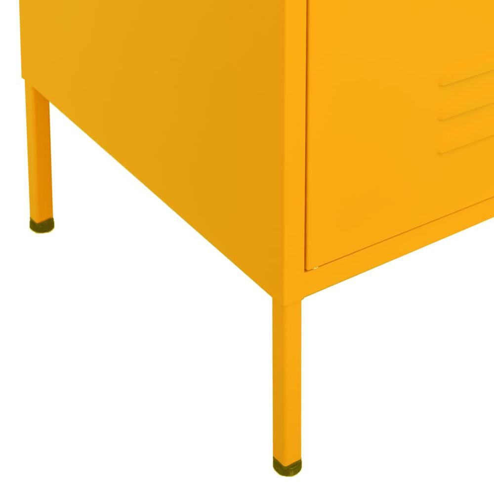 vidaXL Storage Cabinet Mustard Yellow 31.5"x13.8"x40" Steel, 336155. Picture 7