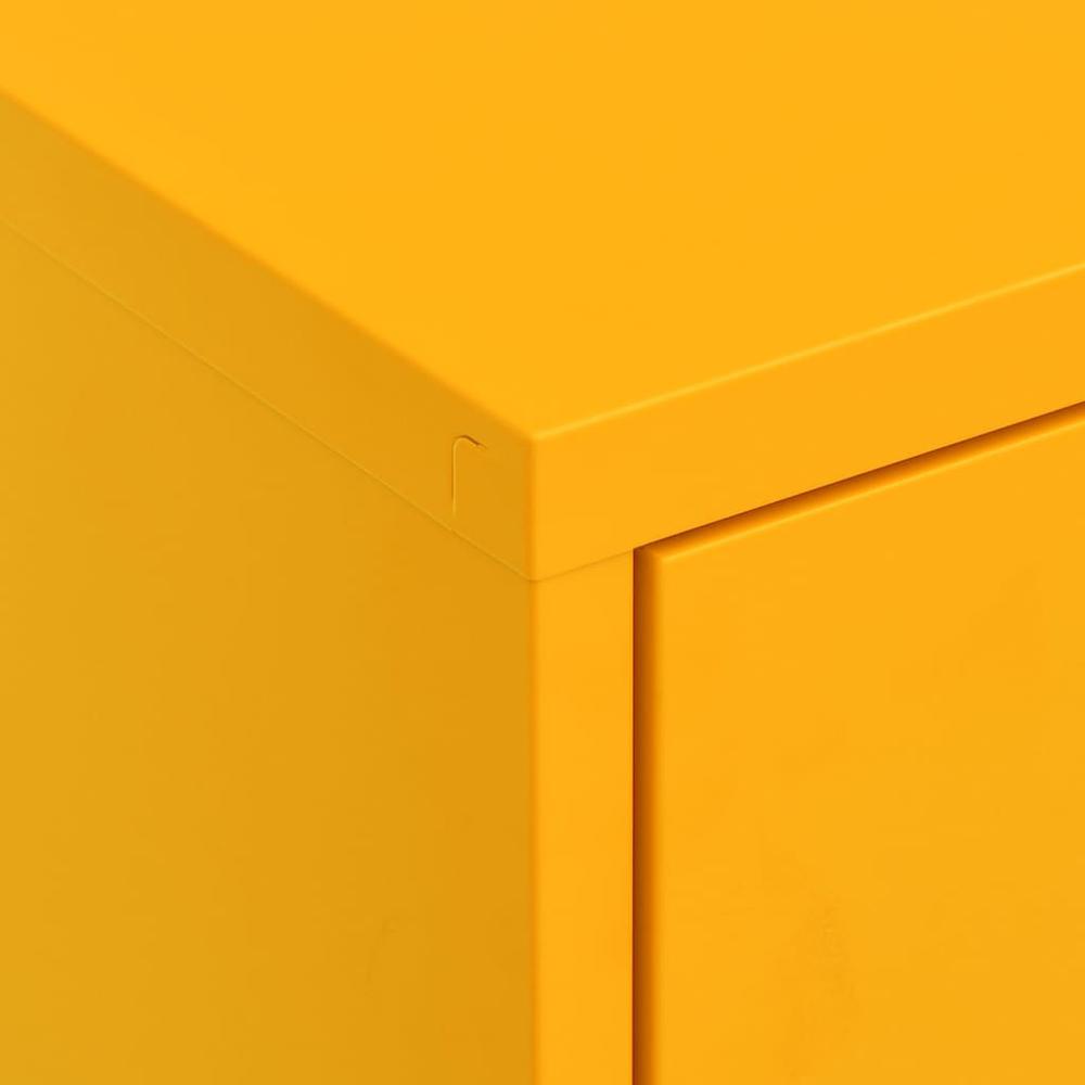 vidaXL Storage Cabinet Mustard Yellow 31.5"x13.8"x40" Steel, 336155. Picture 8