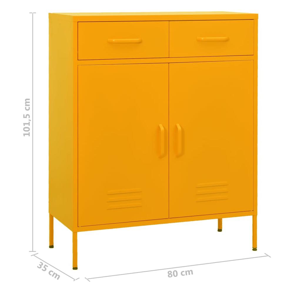 vidaXL Storage Cabinet Mustard Yellow 31.5"x13.8"x40" Steel, 336155. Picture 10