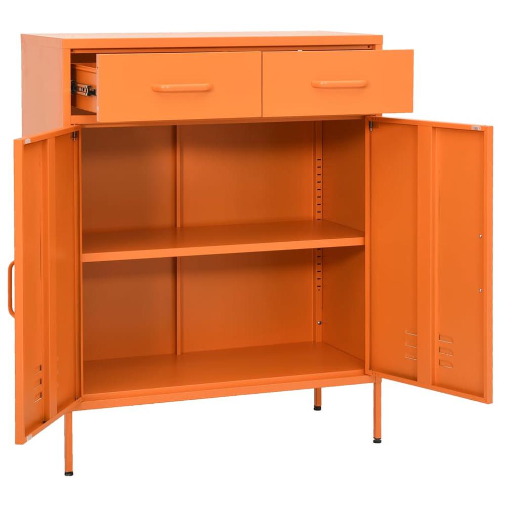 vidaXL Storage Cabinet Orange 31.5"x13.8"x40" Steel, 336156. Picture 5