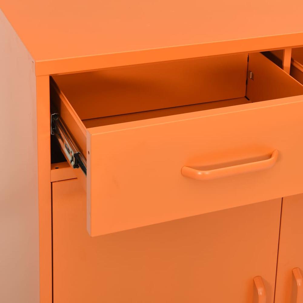 vidaXL Storage Cabinet Orange 31.5"x13.8"x40" Steel, 336156. Picture 6