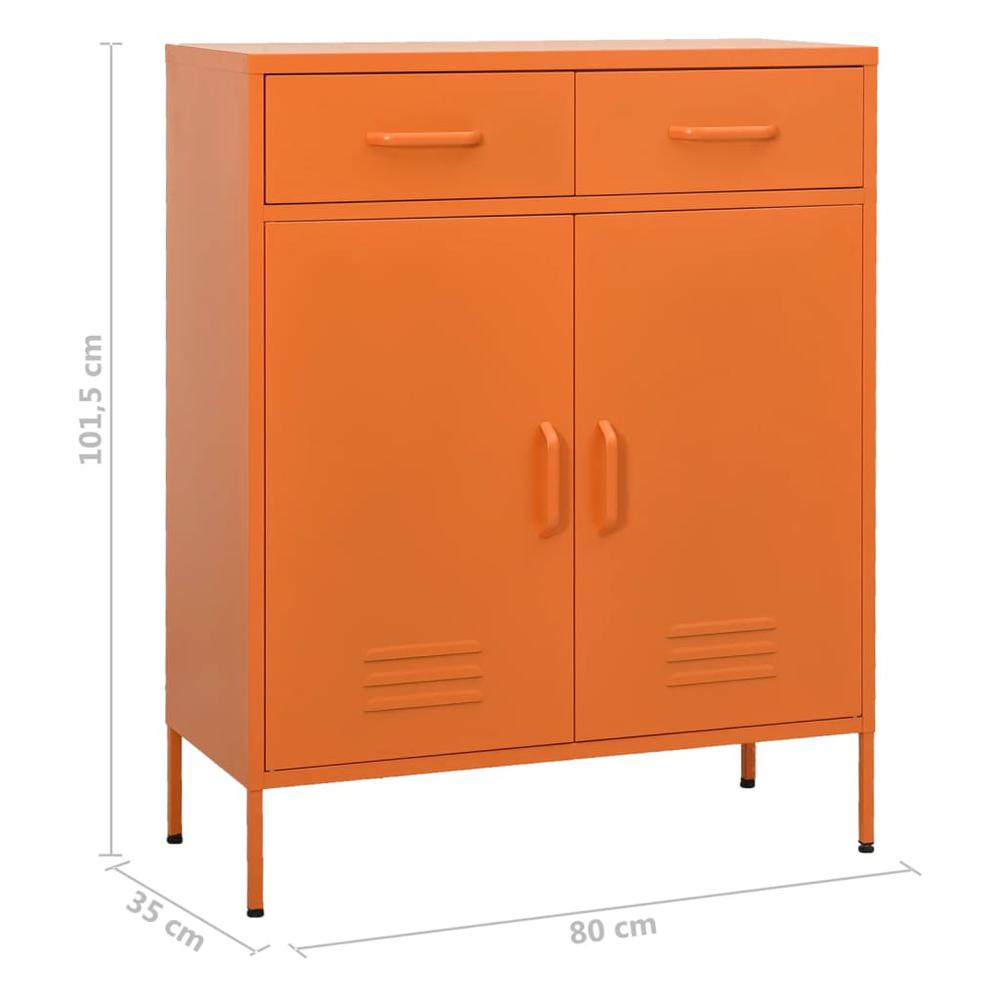 vidaXL Storage Cabinet Orange 31.5"x13.8"x40" Steel, 336156. Picture 10
