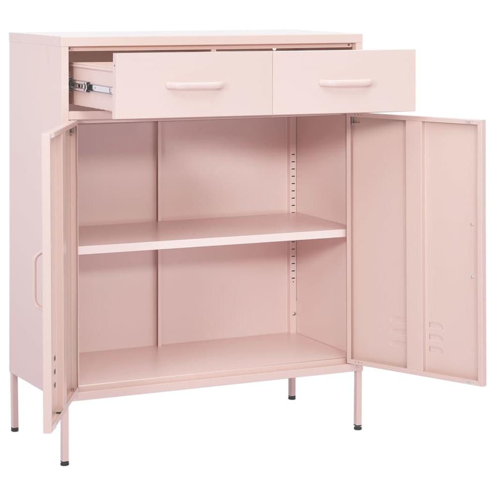 vidaXL Storage Cabinet Pink 31.5"x13.8"x40" Steel, 336157. Picture 5