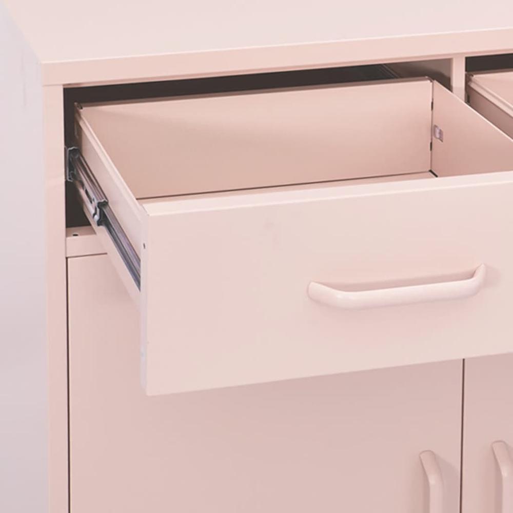 vidaXL Storage Cabinet Pink 31.5"x13.8"x40" Steel, 336157. Picture 6