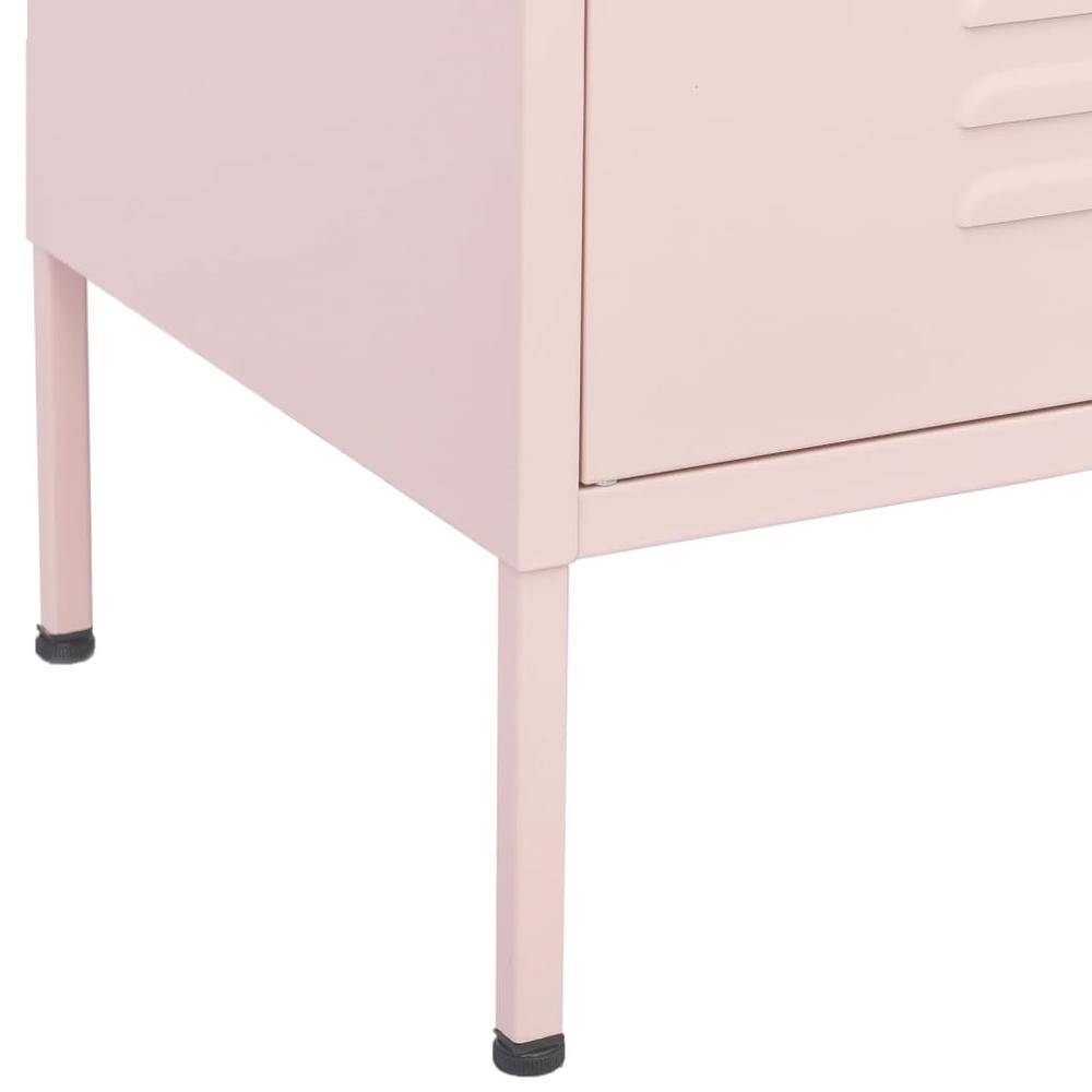 vidaXL Storage Cabinet Pink 31.5"x13.8"x40" Steel, 336157. Picture 7