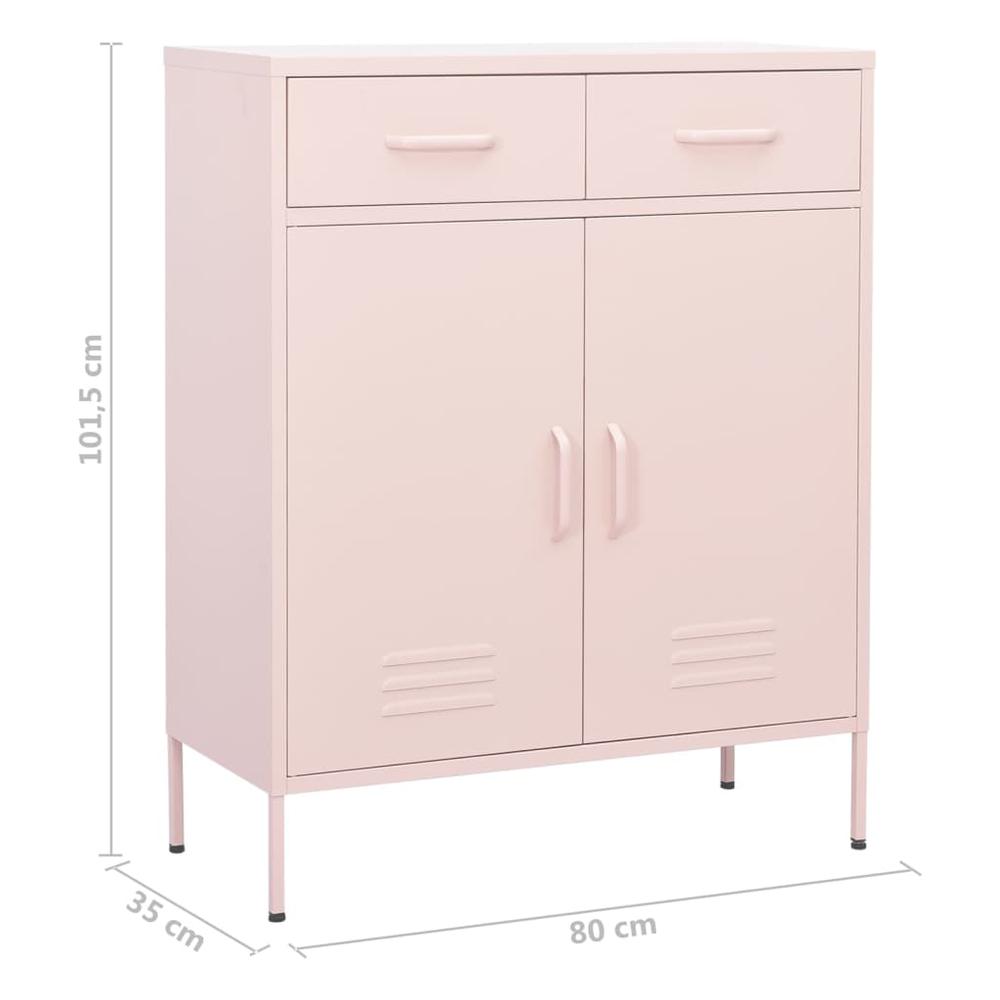 vidaXL Storage Cabinet Pink 31.5"x13.8"x40" Steel, 336157. Picture 10