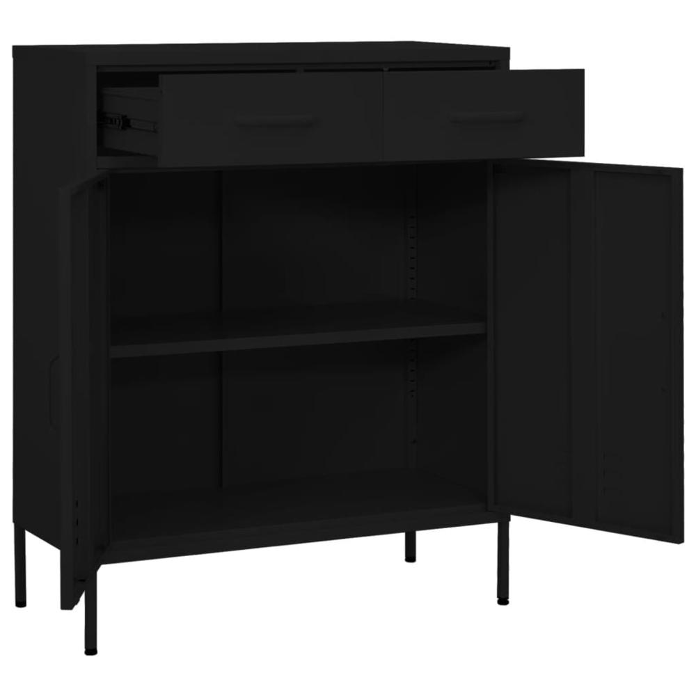 vidaXL Storage Cabinet Black 31.5"x13.8"x40" Steel, 336160. Picture 5
