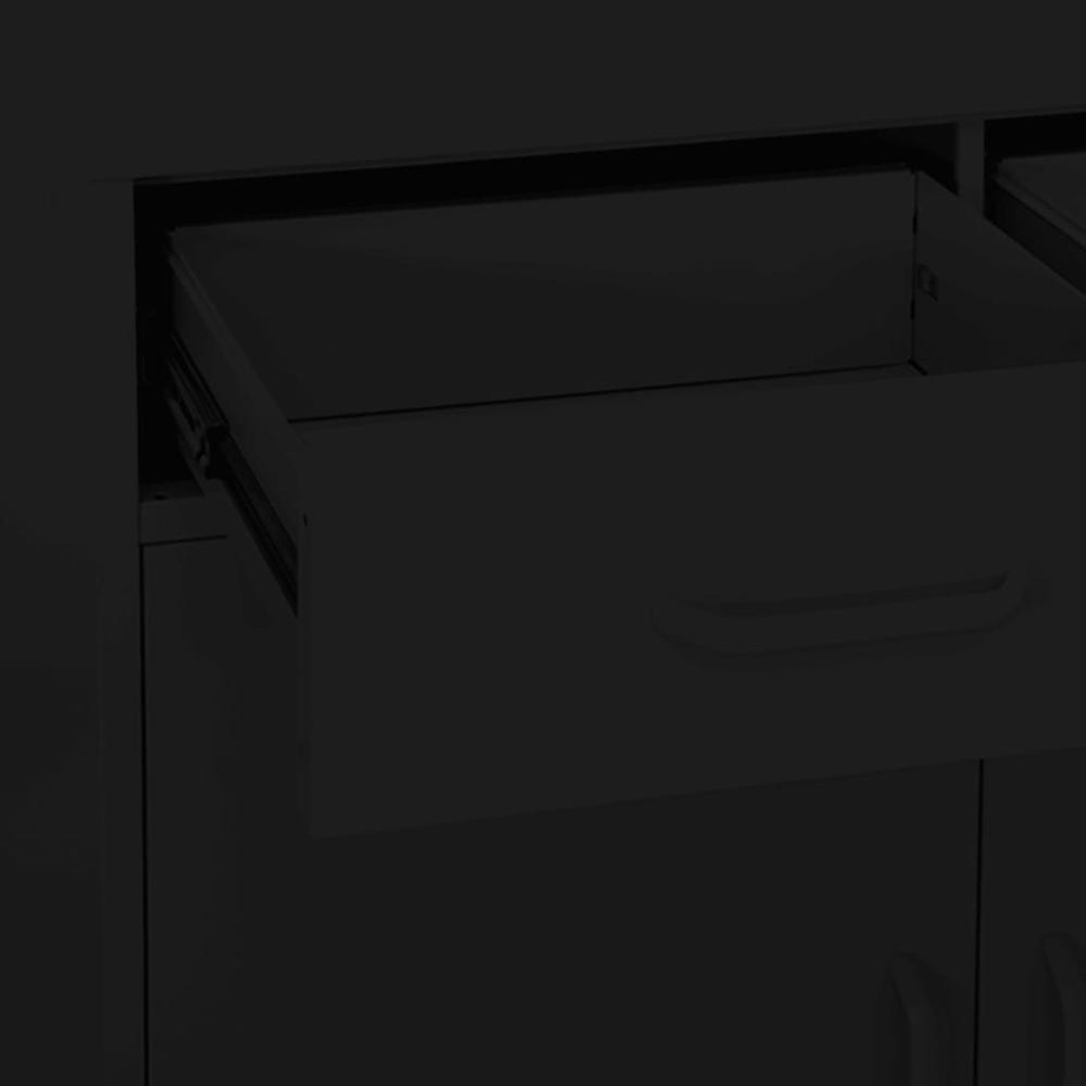 vidaXL Storage Cabinet Black 31.5"x13.8"x40" Steel, 336160. Picture 6