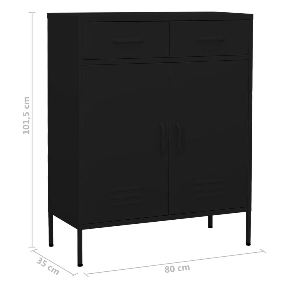 vidaXL Storage Cabinet Black 31.5"x13.8"x40" Steel, 336160. Picture 10