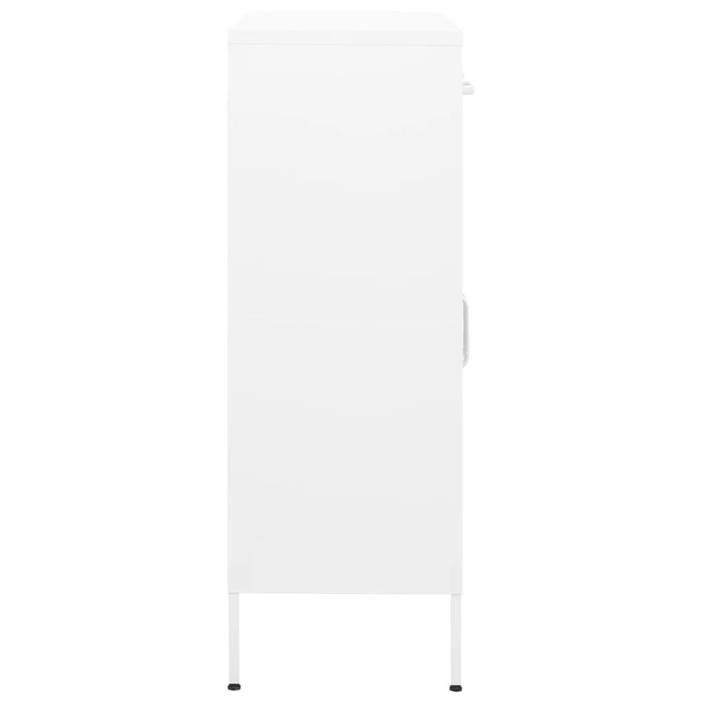 Storage Cabinet White 31.5"x13.8"x40" Steel. Picture 2