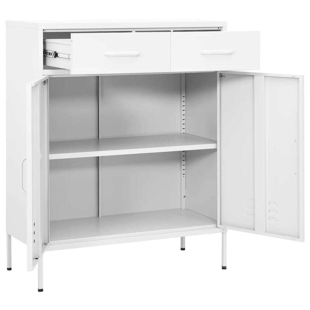 Storage Cabinet White 31.5"x13.8"x40" Steel. Picture 4