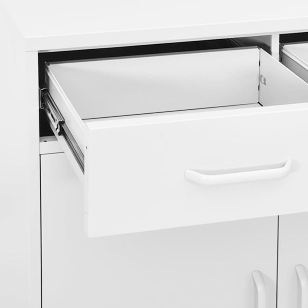 Storage Cabinet White 31.5"x13.8"x40" Steel. Picture 5