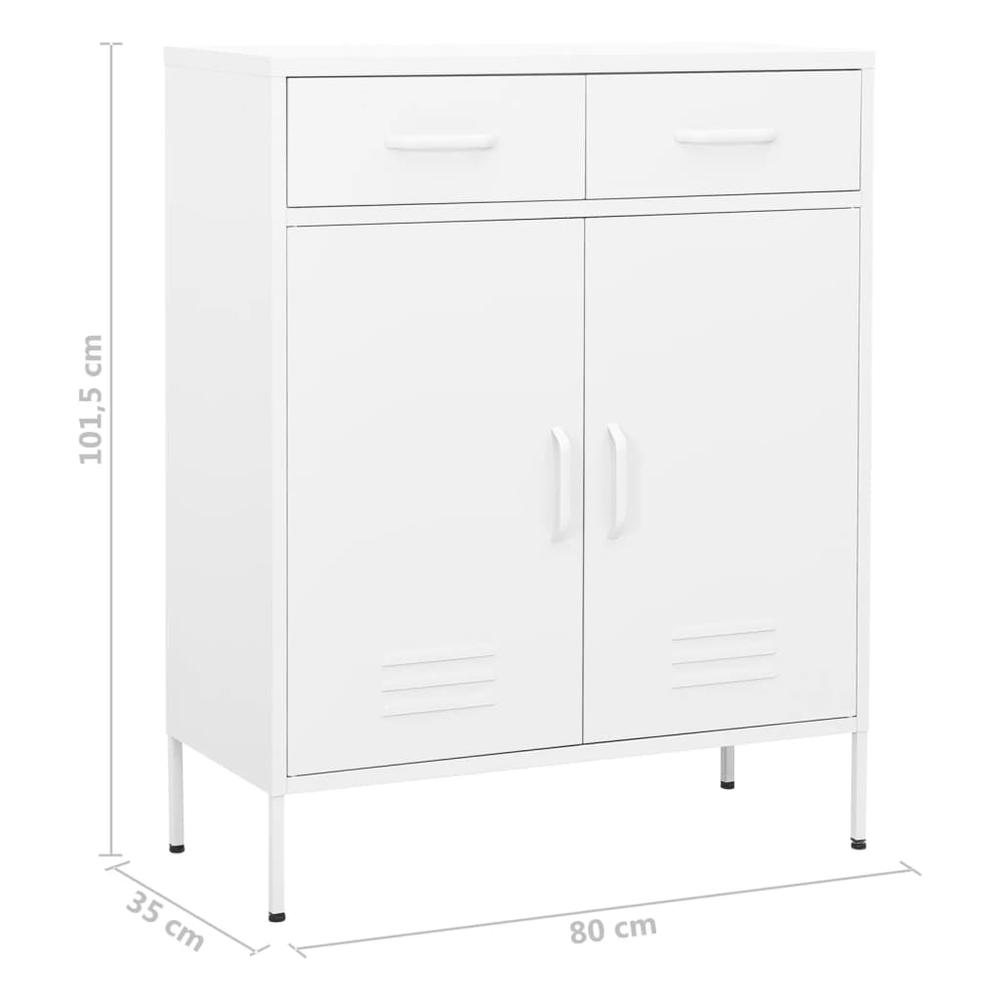 Storage Cabinet White 31.5"x13.8"x40" Steel. Picture 9