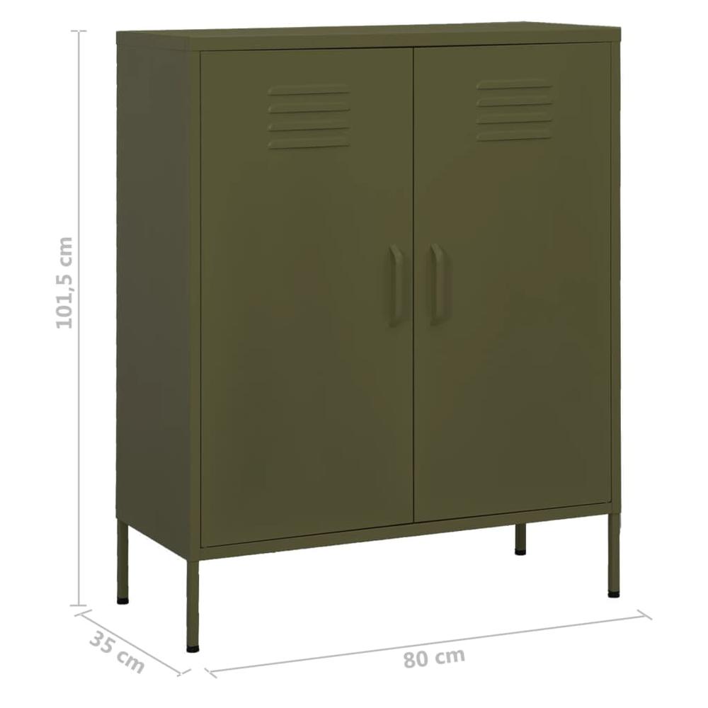 Storage Cabinet Olive Green 31.5"x13.8"x40" Steel. Picture 8