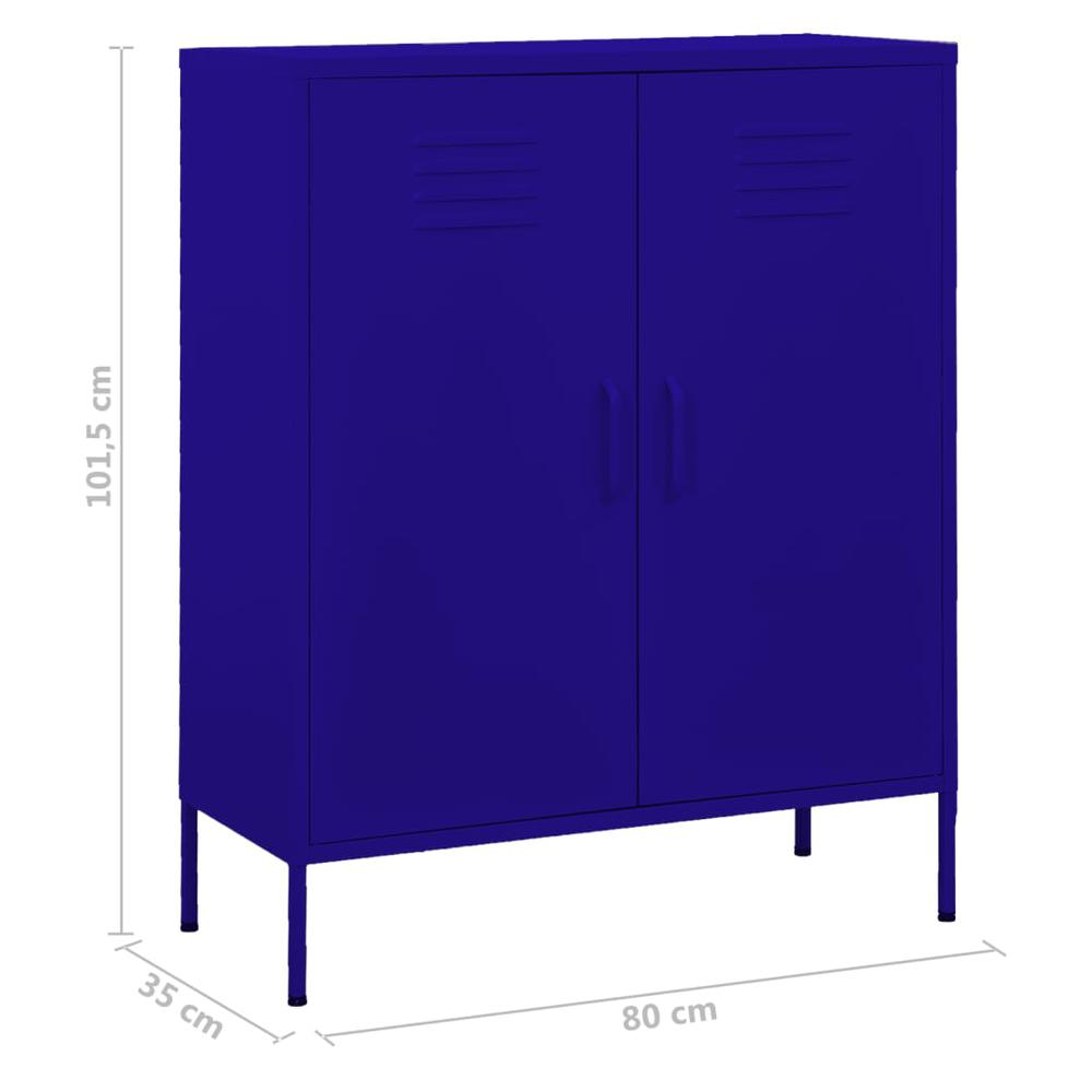 vidaXL Storage Cabinet Navy Blue 31.5"x13.8"x40" Steel, 336163. Picture 9