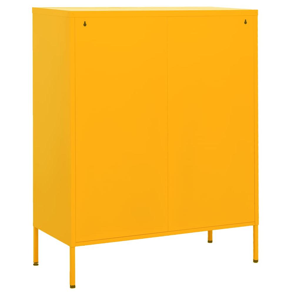 vidaXL Storage Cabinet Mustard Yellow 31.5"x13.8"x40" Steel, 336164. Picture 5