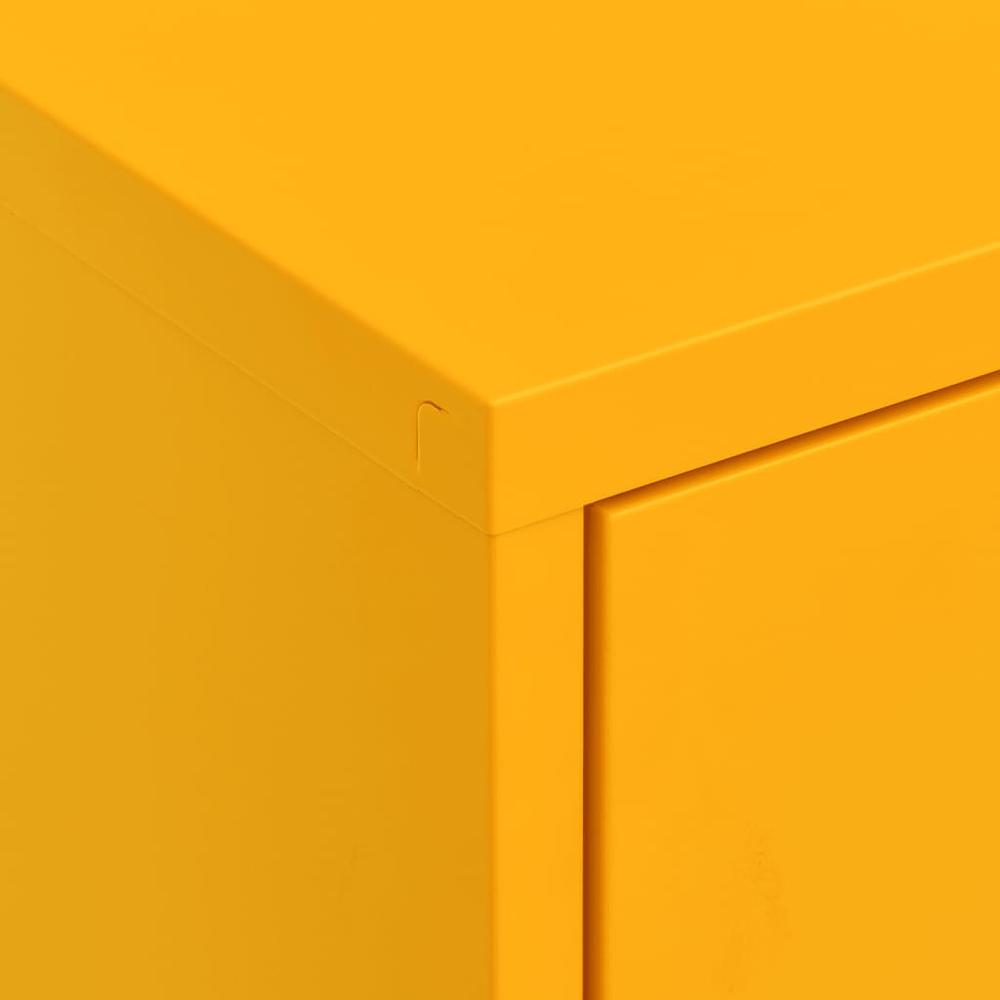 vidaXL Storage Cabinet Mustard Yellow 31.5"x13.8"x40" Steel, 336164. Picture 7