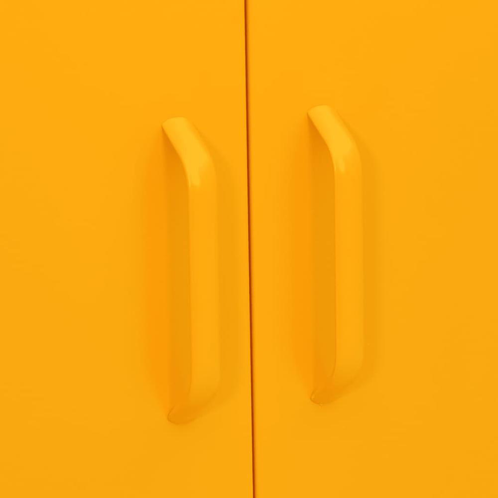vidaXL Storage Cabinet Mustard Yellow 31.5"x13.8"x40" Steel, 336164. Picture 8