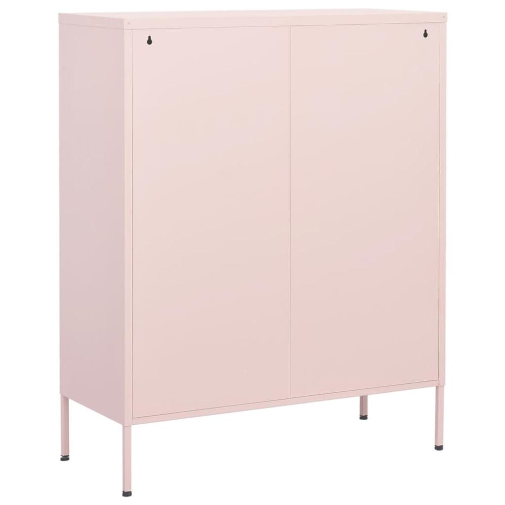 vidaXL Storage Cabinet Pink 31.5"x13.8"x40" Steel, 336166. Picture 5