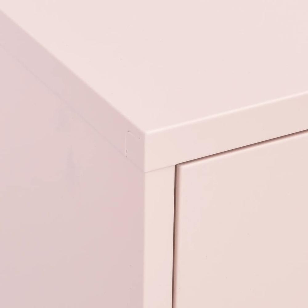 vidaXL Storage Cabinet Pink 31.5"x13.8"x40" Steel, 336166. Picture 7
