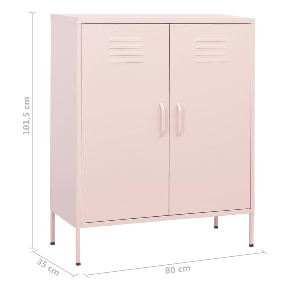 vidaXL Storage Cabinet Pink 31.5"x13.8"x40" Steel, 336166. Picture 9