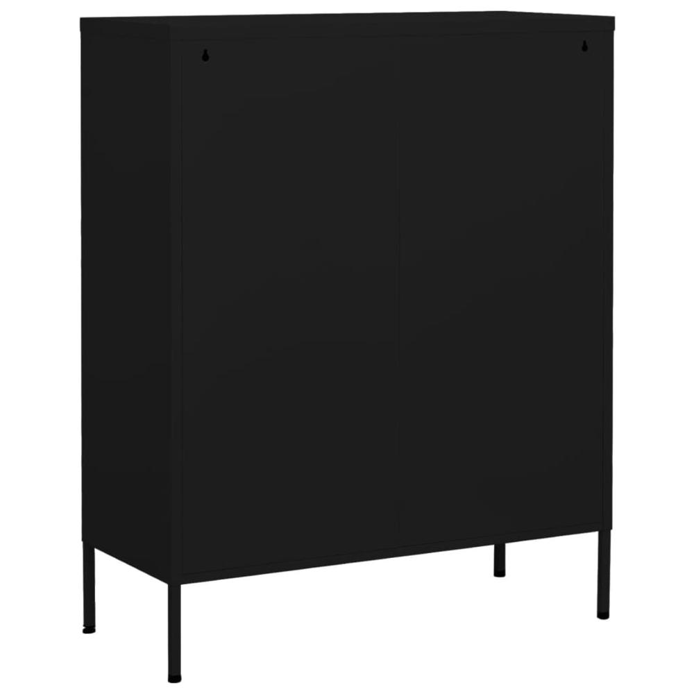 vidaXL Storage Cabinet Black 31.5"x13.8"x40" Steel, 336169. Picture 5