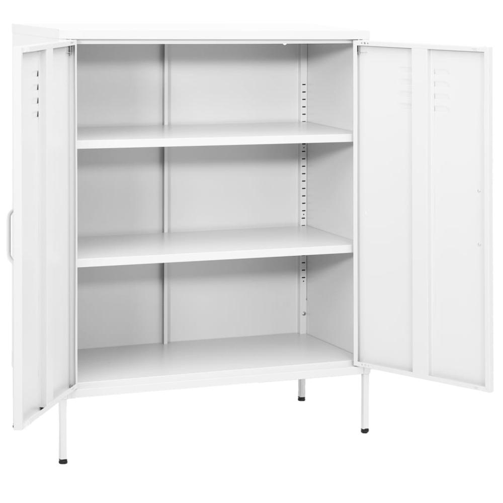 Storage Cabinet White 31.5"x13.8"x40" Steel. Picture 1