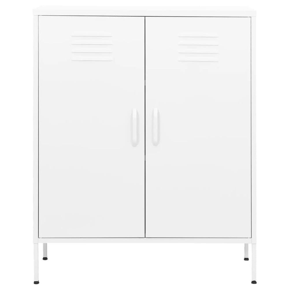Storage Cabinet White 31.5"x13.8"x40" Steel. Picture 2