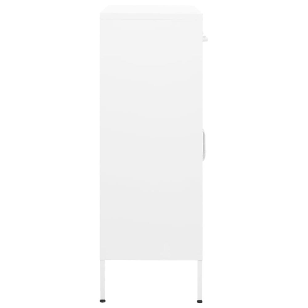 Storage Cabinet White 31.5"x13.8"x40" Steel. Picture 3