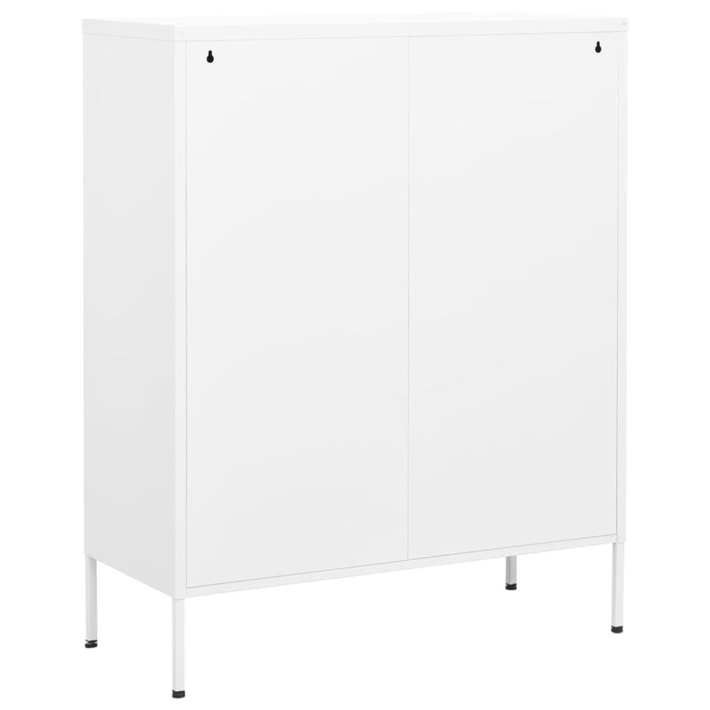 Storage Cabinet White 31.5"x13.8"x40" Steel. Picture 4