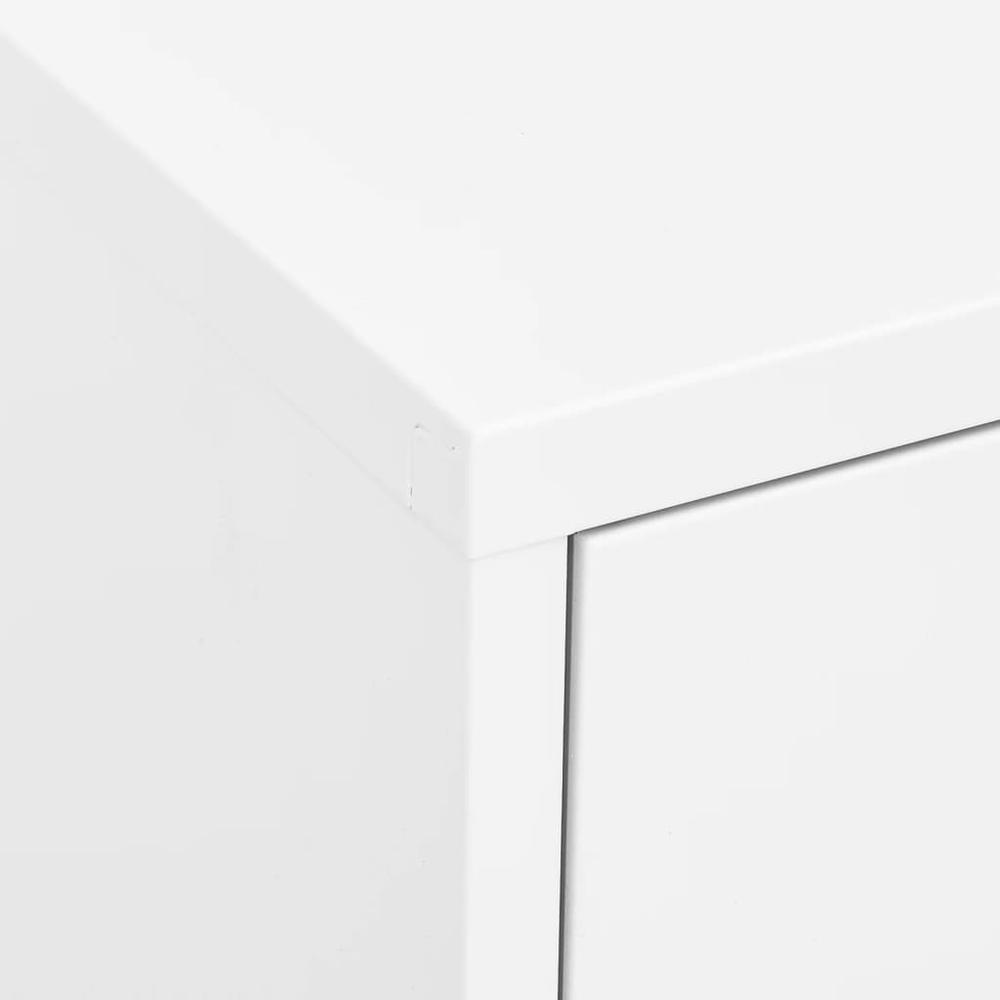 Storage Cabinet White 31.5"x13.8"x40" Steel. Picture 6