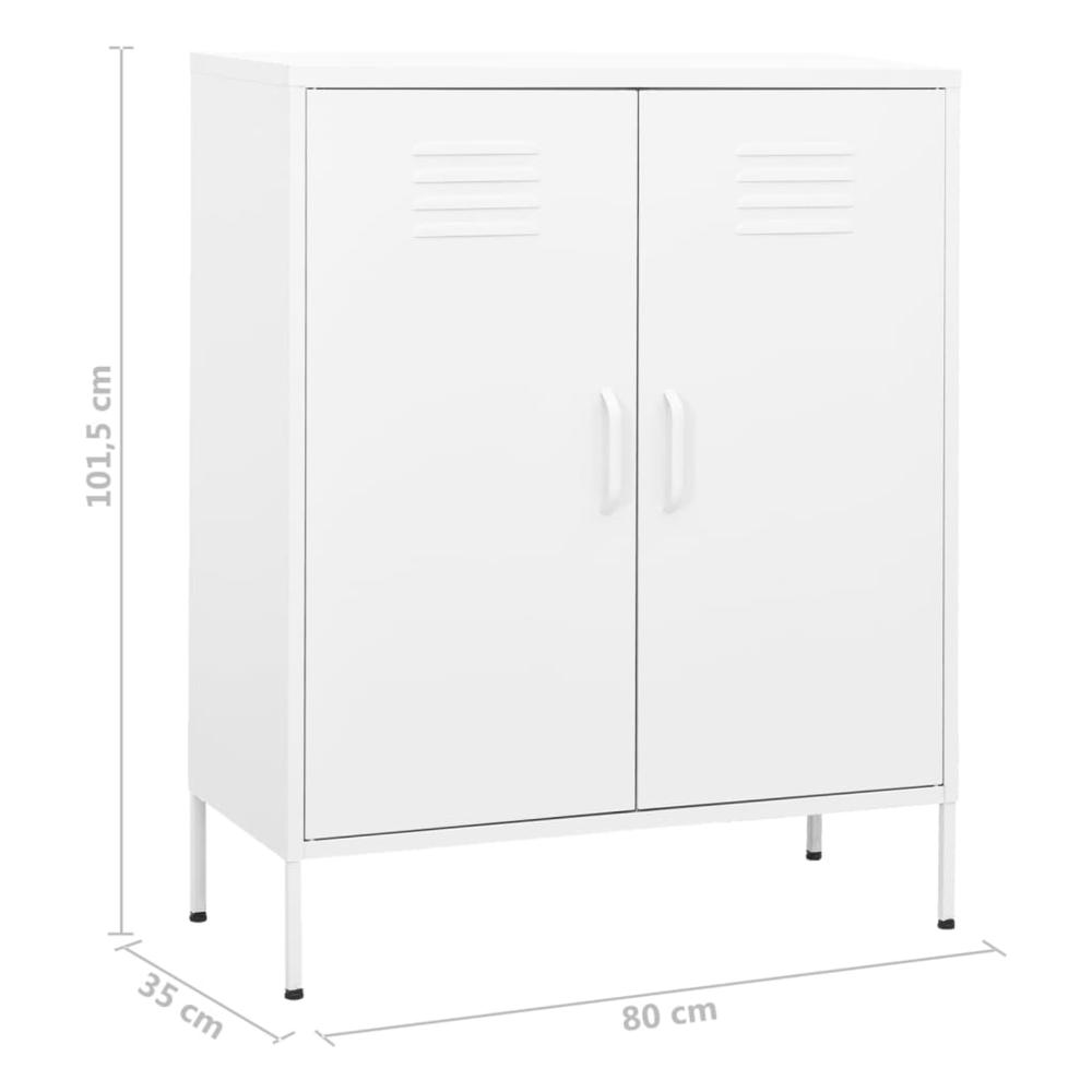 Storage Cabinet White 31.5"x13.8"x40" Steel. Picture 8