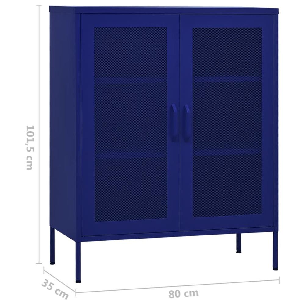 vidaXL Storage Cabinet Navy Blue 31.5"x13.8"x40" Steel, 336172. Picture 9