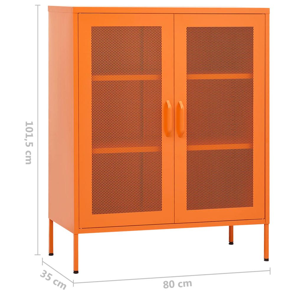 vidaXL Storage Cabinet Orange 31.5"x13.8"x40" Steel, 336174. Picture 9