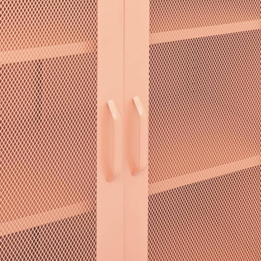 vidaXL Storage Cabinet Pink 31.5"x13.8"x40" Steel, 336175. Picture 8