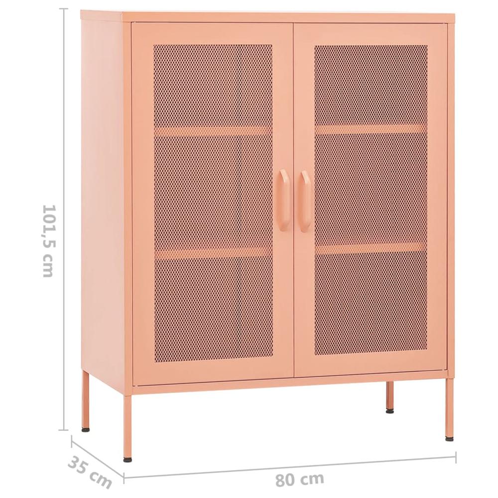 vidaXL Storage Cabinet Pink 31.5"x13.8"x40" Steel, 336175. Picture 9