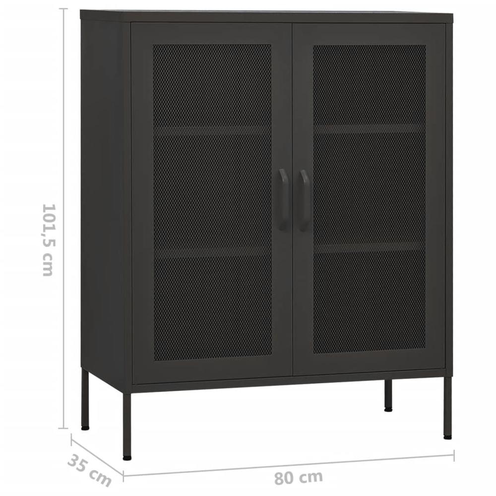 vidaXL Storage Cabinet Anthracite 31.5"x13.8"x40" Steel, 336177. Picture 9