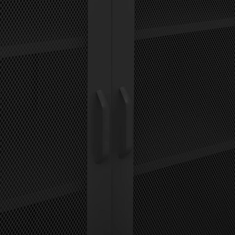 vidaXL Storage Cabinet Black 31.5"x13.8"x40" Steel, 336178. Picture 8
