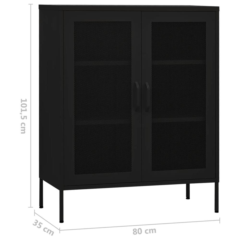 vidaXL Storage Cabinet Black 31.5"x13.8"x40" Steel, 336178. Picture 9