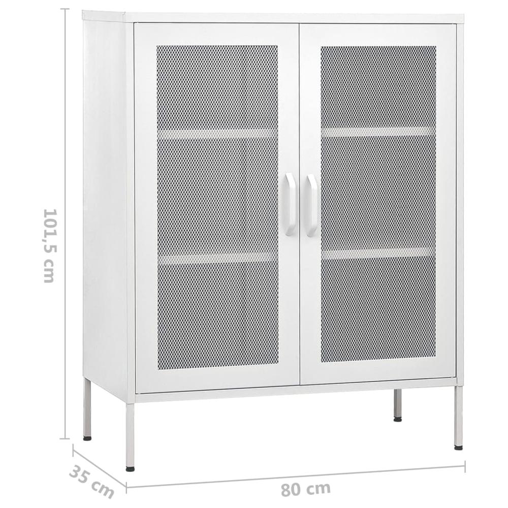 vidaXL Storage Cabinet White 31.5"x13.8"x40" Steel, 336179. Picture 9