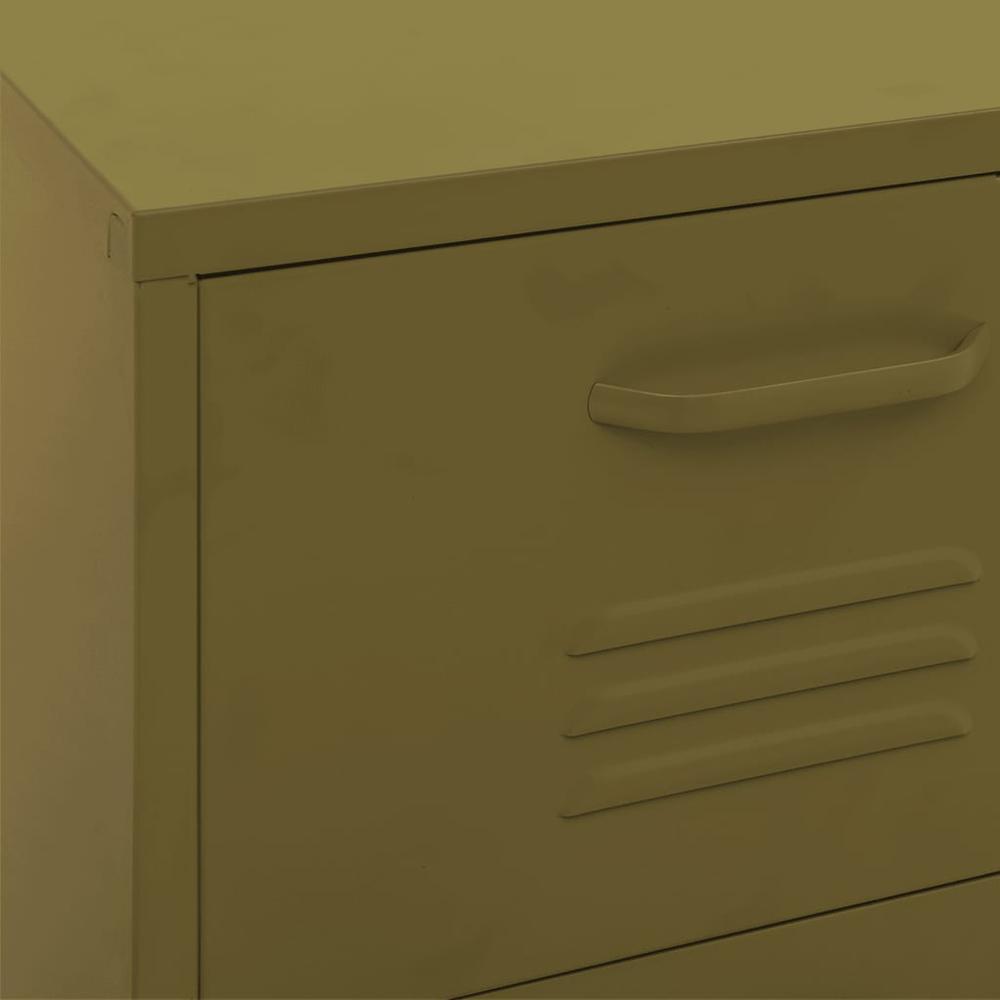 vidaXL Storage Cabinet Olive Green 16.7"x13.8"x40" Steel, 336180. Picture 8