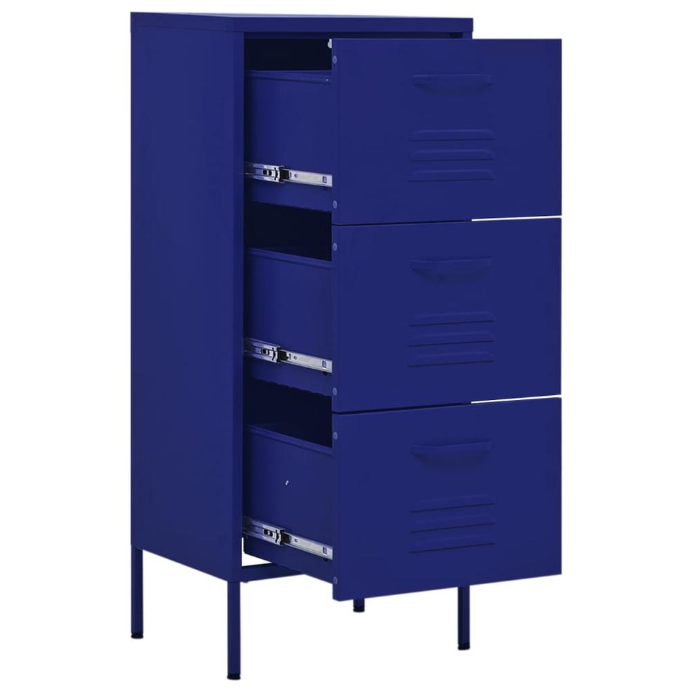 vidaXL Storage Cabinet Navy Blue 16.7"x13.8"x40" Steel, 336181. Picture 6