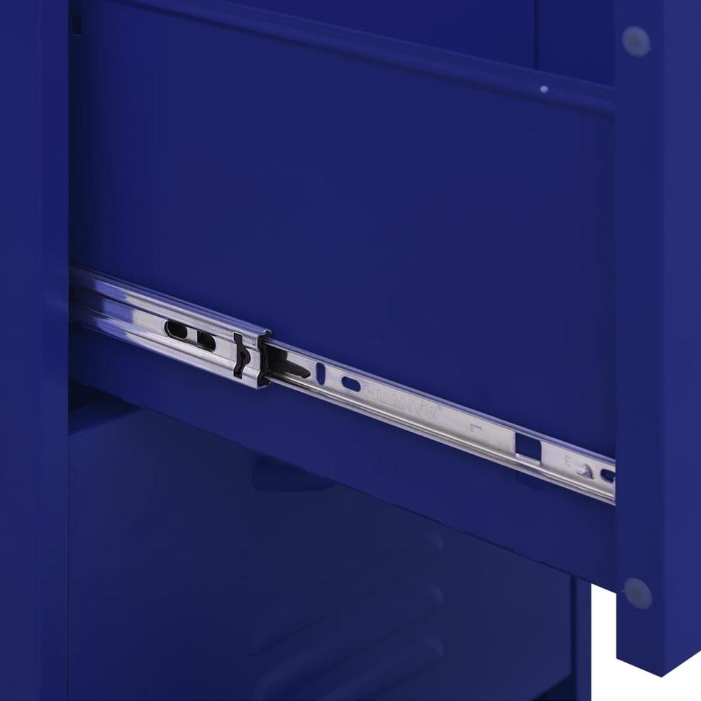 vidaXL Storage Cabinet Navy Blue 16.7"x13.8"x40" Steel, 336181. Picture 9