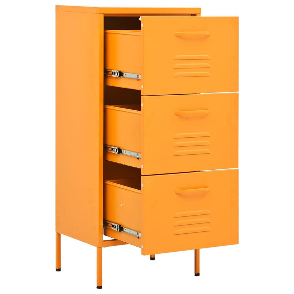 vidaXL Storage Cabinet Mustard Yellow 16.7"x13.8"x40" Steel, 336182. Picture 6