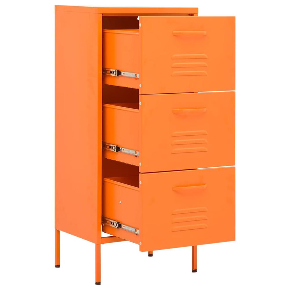 vidaXL Storage Cabinet Orange 16.7"x13.8"x40" Steel, 336183. Picture 6