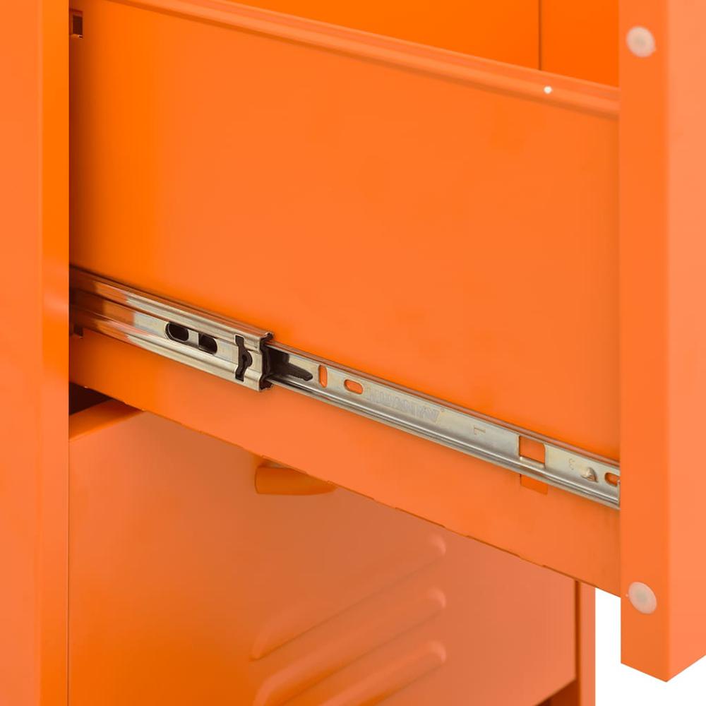 vidaXL Storage Cabinet Orange 16.7"x13.8"x40" Steel, 336183. Picture 9