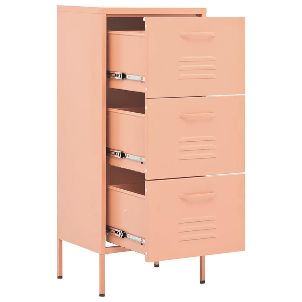 vidaXL Storage Cabinet Pink 16.7"x13.8"x40" Steel, 336184. Picture 6