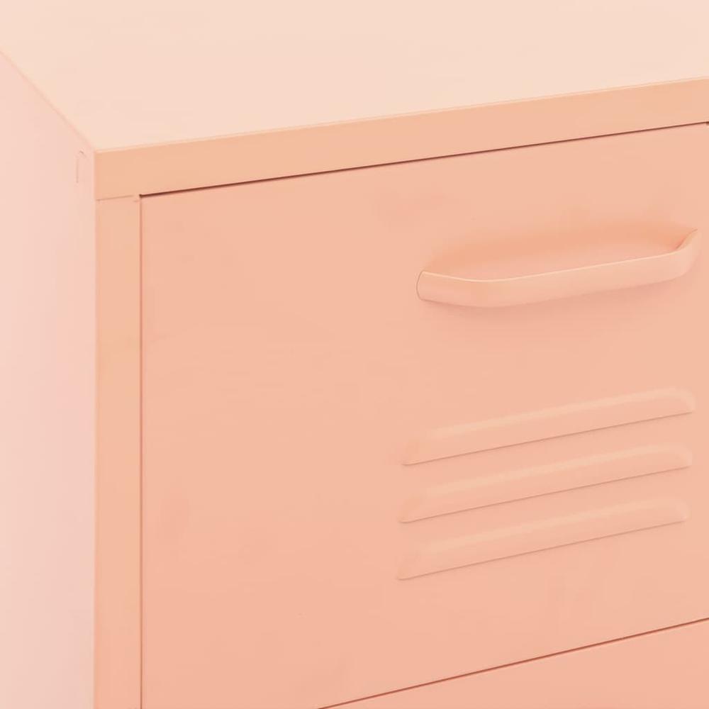 vidaXL Storage Cabinet Pink 16.7"x13.8"x40" Steel, 336184. Picture 8